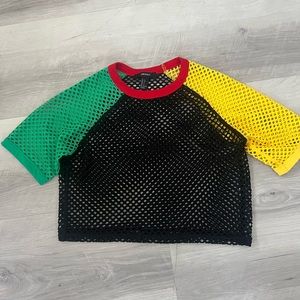 Cropped swimsuit coverup